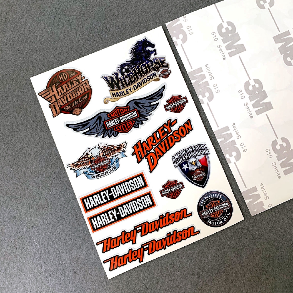 3M Logo Highly Reflective Harley Harley-Davidson Sticker Motorcycle Motorcross Decals