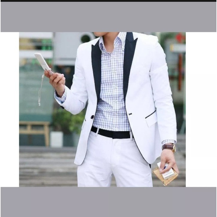 PROMO BLAZER SETELAN PUTIH OREGON WHITE 2IN1 HIGH TWIST ORIGINAL NIKAYU FULL FURING