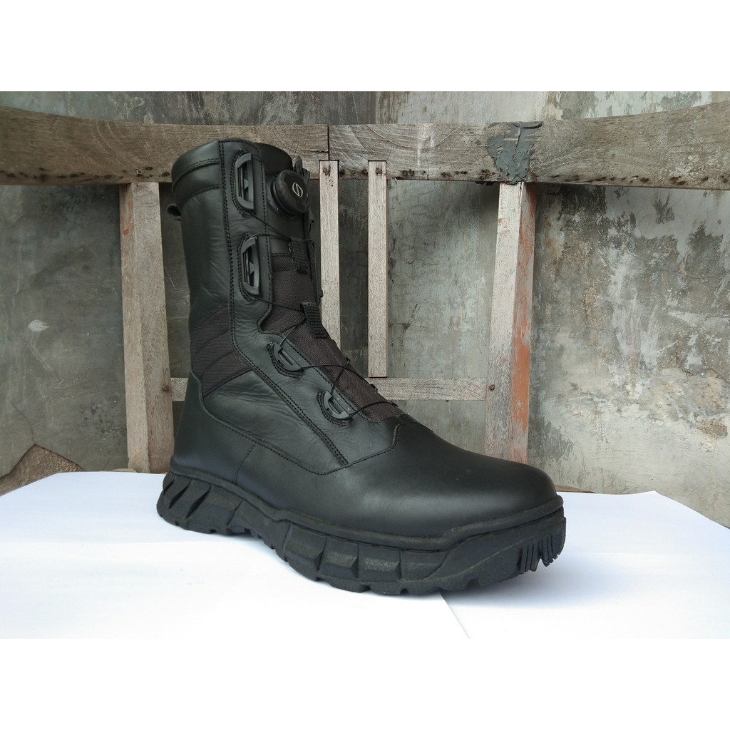 Sepatu Pdl Tali Putar Merk Mr.LA Bahan Full Kulit Sapi Anti Air Ref Boa 01 Original