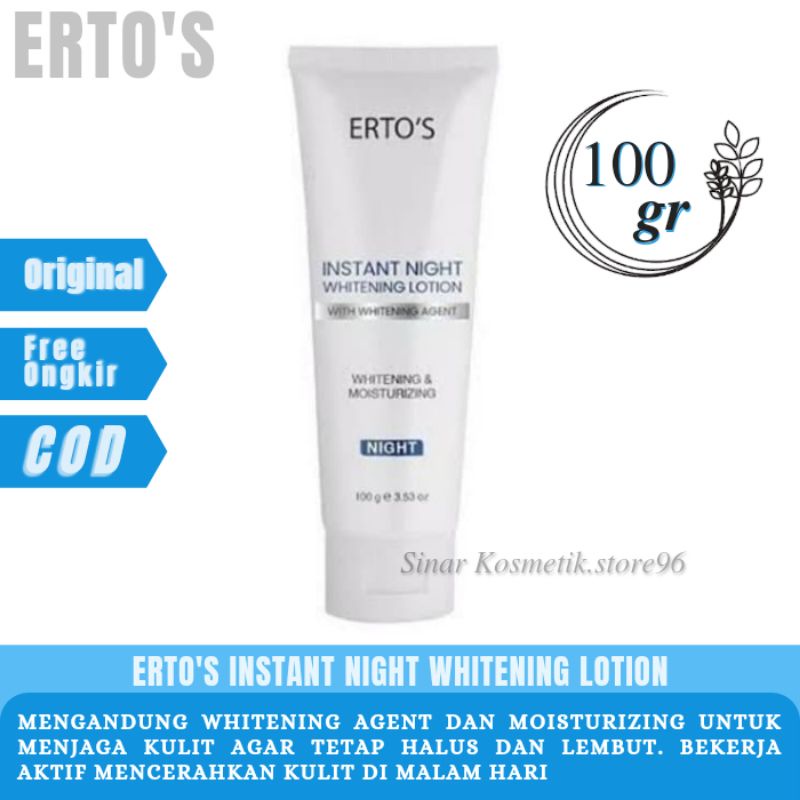 ERTOS GLOWING SERIES INSTANT NIGHT WHITENING LOTION ORIGINAL BPOM