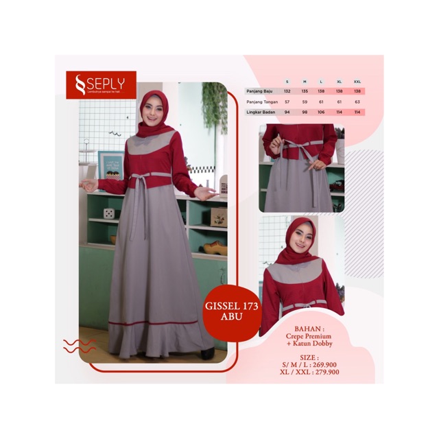 Gamis seply gisel 173 abu