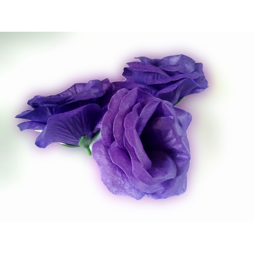 Bunga Plastik Mawar Kuntum Kelopak Rose Artificial Backdrop Dekorasi Seserahan Hantaran Mahar-A7-Ungu