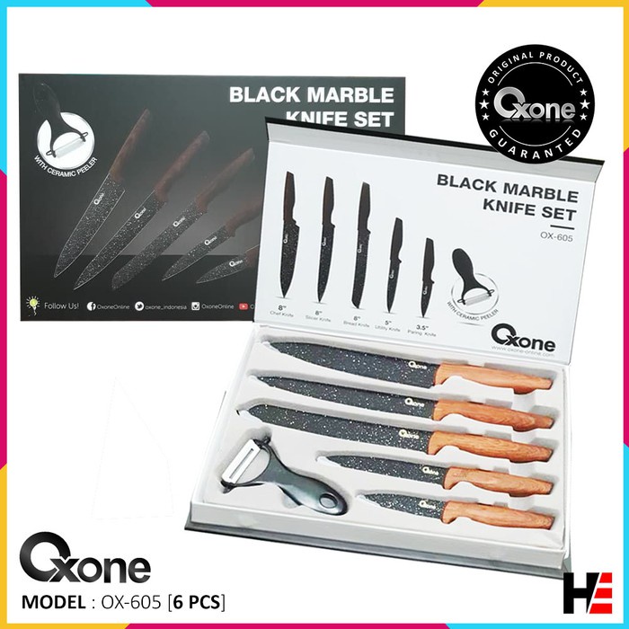 OXONE Onyx Black Marble Knife Set OX 605