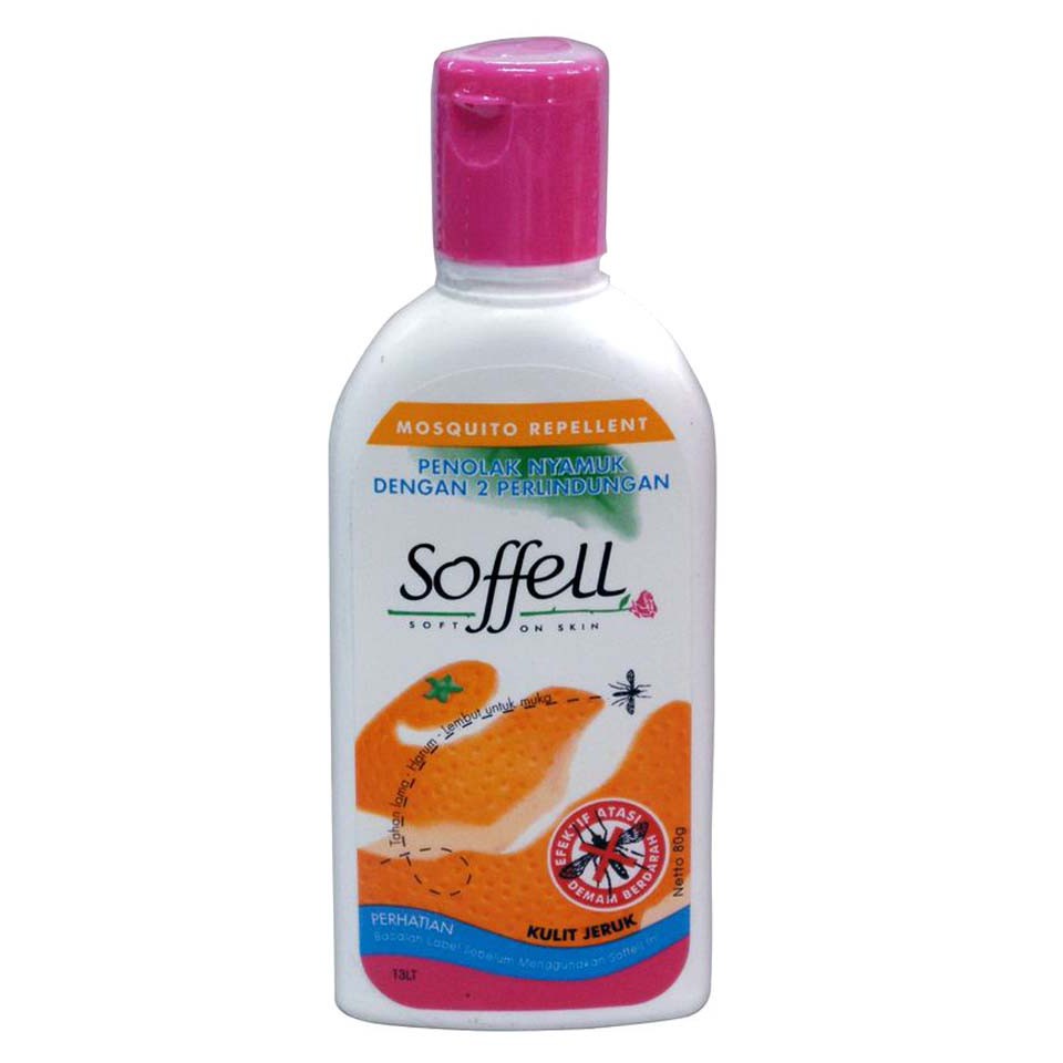 SOFFELL Lotion Wangi Bunga Geranium &amp; Kulit Jeruk 80gr - Krim Penolak Anti Nyamuk Soffel Sofel