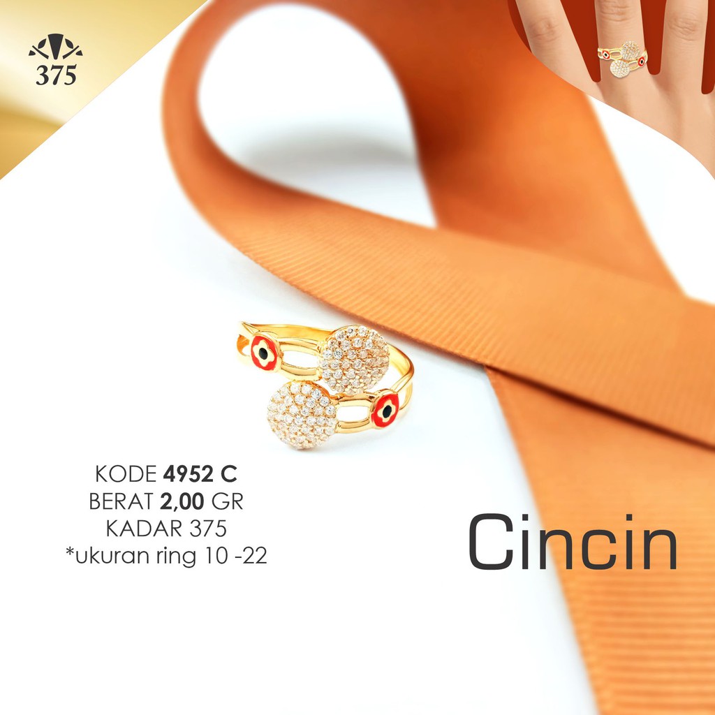 CINCIN EMAS ASLI VARIASI DUBAI 4952 C KADAR 375