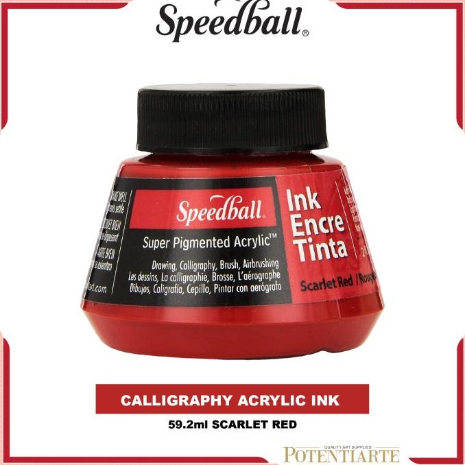 

(BISA COD) Tinta Kaligrafi Akrilik Speedball 59.2ml Calligraphy Acrylic Ink - SCARLET RED TERPERCAYA Kode 805