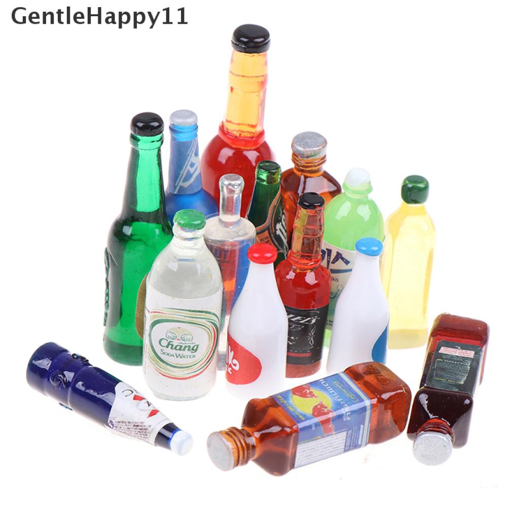 Gentlehappy 5Pcs / Set Mainan Miniatur Botol Minuman Skala 1: 12 Untuk Aksesoris Dapur Rumah Boneka