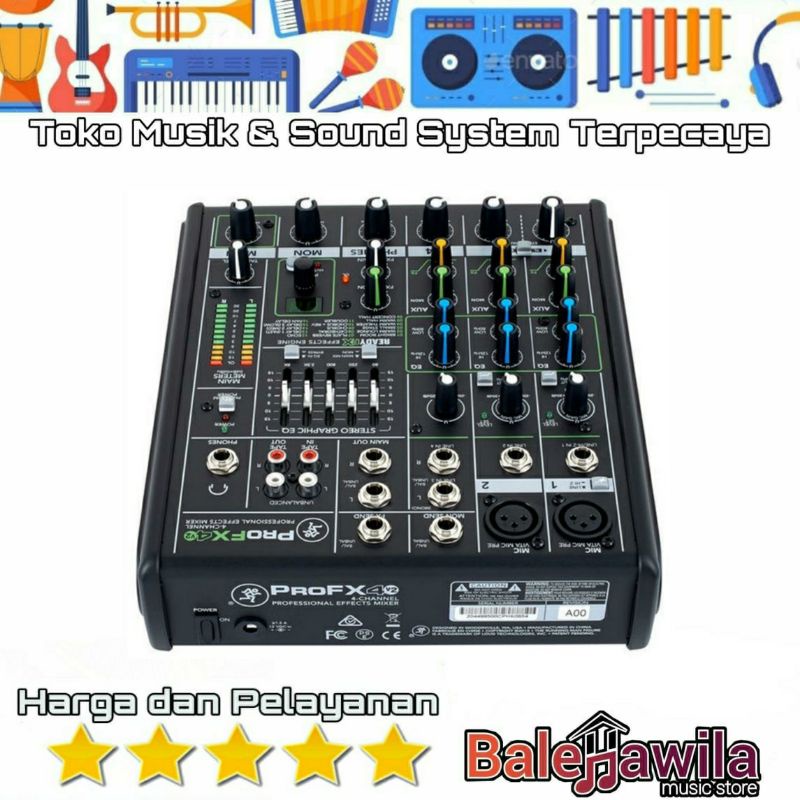 Mixer Audio Mackie Pro FX4 V2 FX4V2 Original 4 Channel