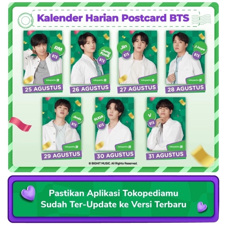 Postcard Holo BTS Toko hijau