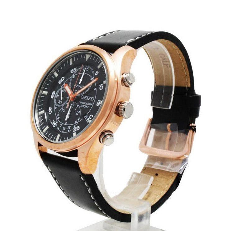 Seiko Quartz SNDA20P1 Chronograph Rose Gold Case | Jam Pria SNDA20