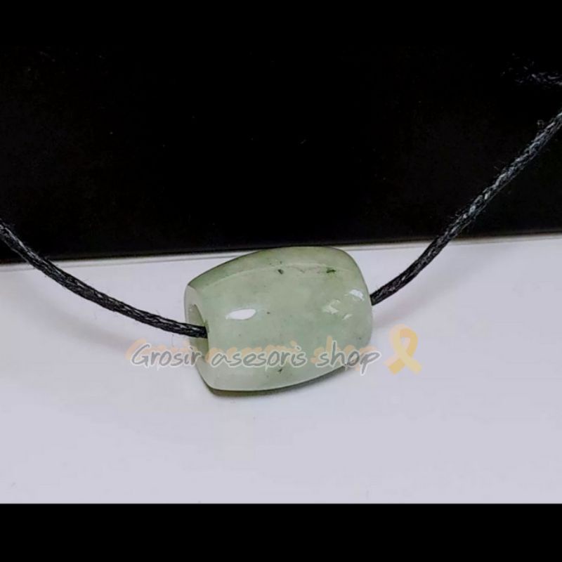 Liontin batu giok burma model tabung jaminan natural / liontin pria dan wanita / liontin batu alam/l