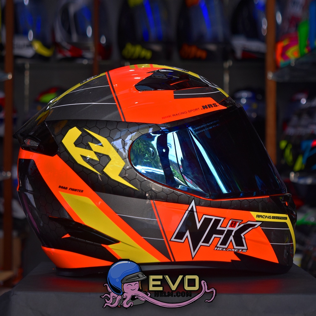 NHK RX9 NAVY ORANGE FLUO NHK SE GRAPHIC ORANGE FLUO - YELLOW ORIGINAL HELM NHK RX9 PAKET GANTENG