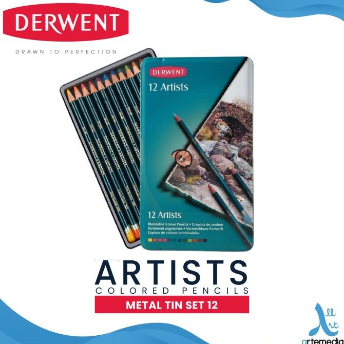 Jual Pensil Warna Derwent Artists Pencil Color Metal Tin Set