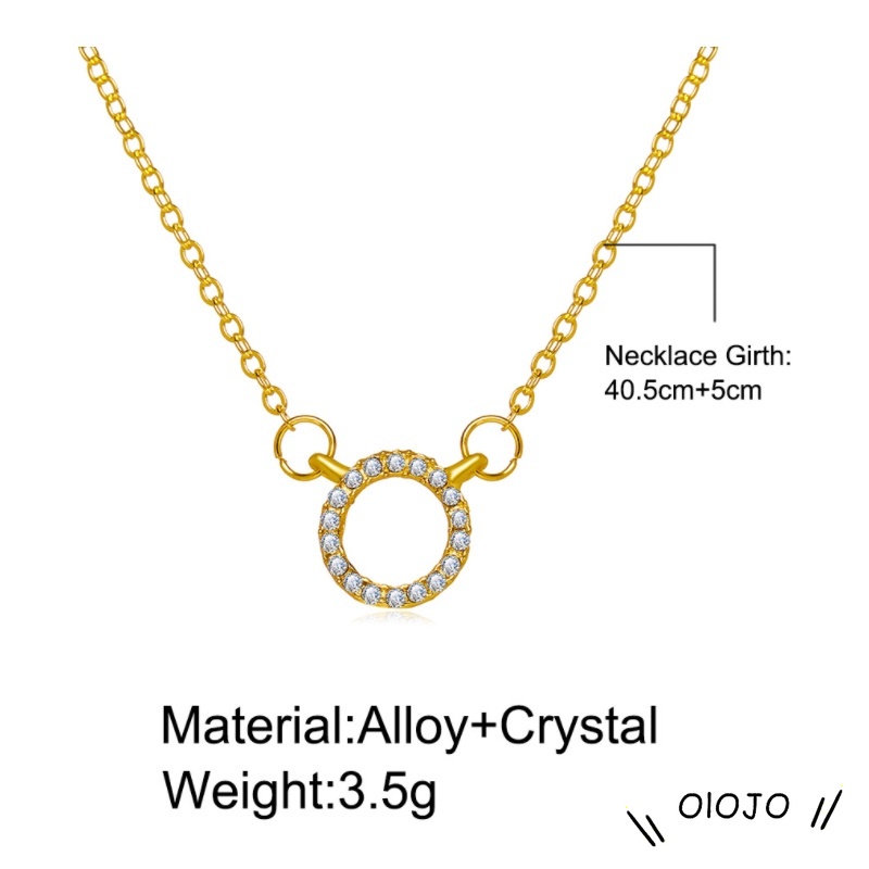【COD】Korea Kalung Bulat Berlian Klavikula Rantai Fashion Geometris Kalung Untuk Wanita Perhiasan Aksesoris