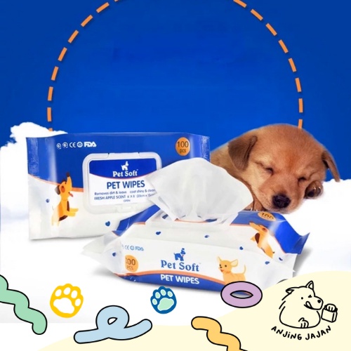 Tisu Basah Hewan | Pet Wipes | Tisu Basah Kucing Anjing | Pet Soft Pet Wipes