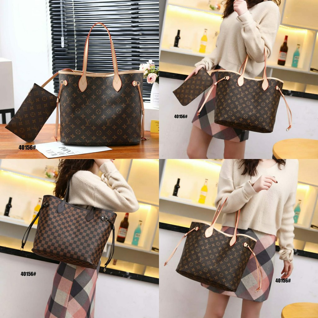 LV NEVERFULL MM  M40156 VAL  TAS IMPORT WANITA TAS BRANDED WANITA TAS FASHION WANITA