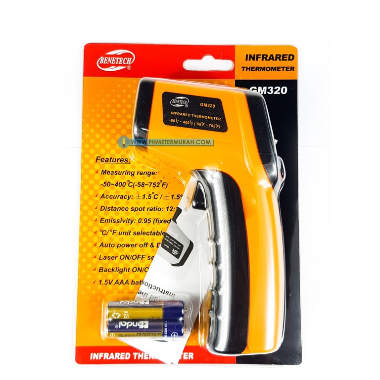 New GM320 Termometer Digital Inframerah s.d 400C BENETECH Thermometer
