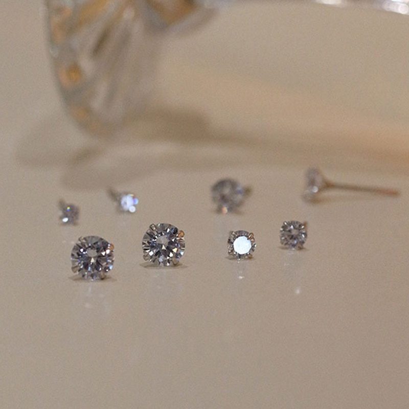 Anting Tusuk Sterling Silver 925 Dengan Batu Zircon Klasik Untuk Wanita