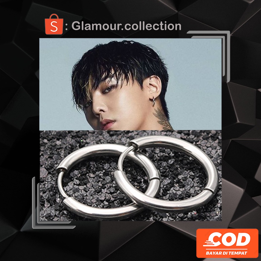 [COD] Anting Telinga Tindik Gdragon Titanium Model Bulat/Ring Ala Kpop BIGBANG