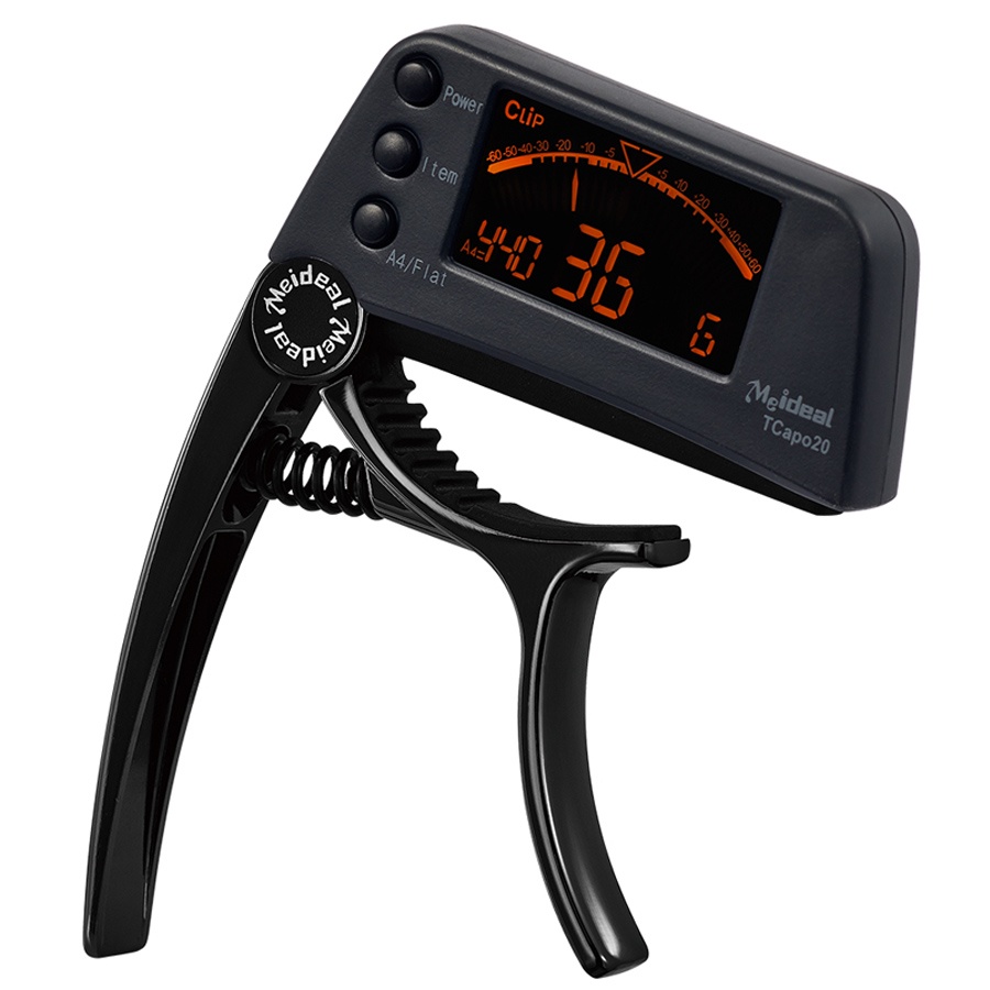 2 IN 1 Capo Tuner Layar LCD Besar 3 Warna Bahan Zinc Alloy Untuk Gitar Bass