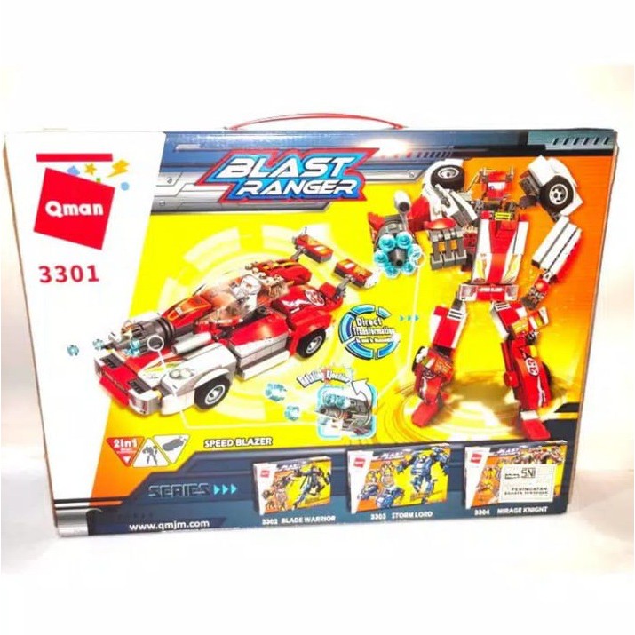 PRELOVED Block Qman Blast Ranger Speed Blazer Robot Mobil Transform Brick 3301