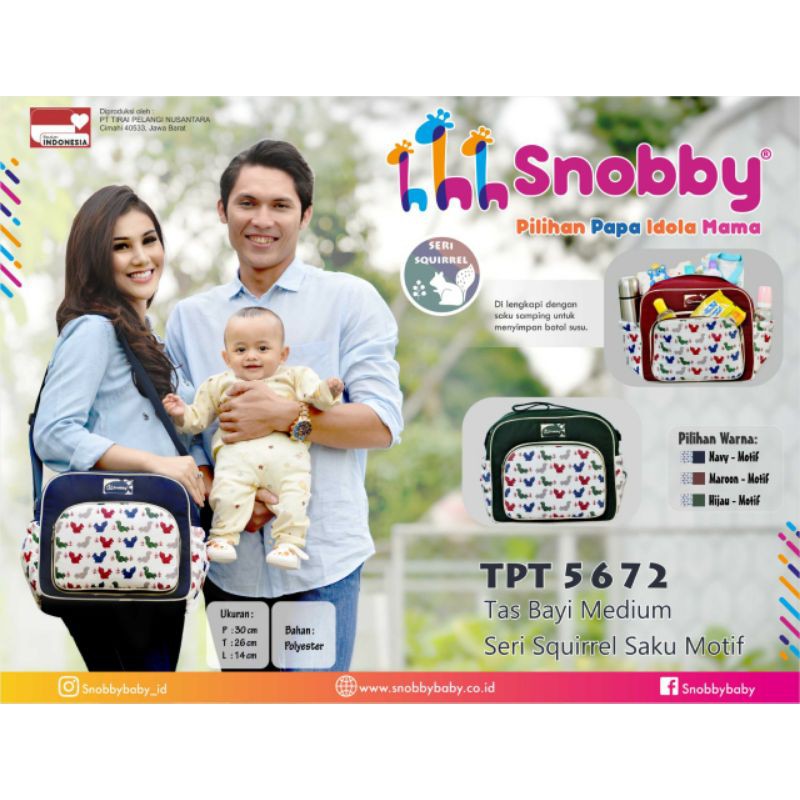 Original Snobby Seri Squirrel - Tas Bayi Diaper Bag &amp; Gendongan Samping Baby Sling