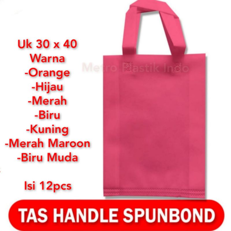 Tas Kain 30x40 Isi 12pcs | Goodie Bag | Spunbond Handle 30 x 40