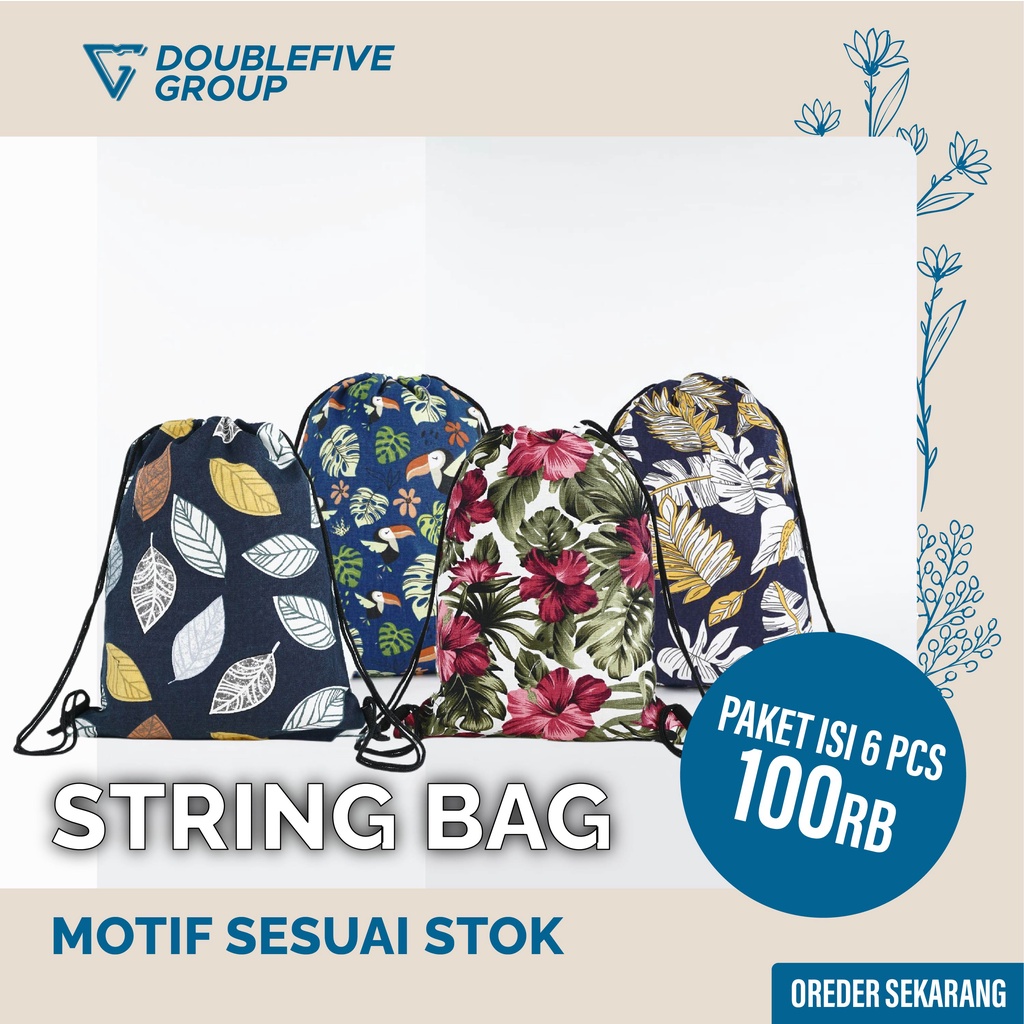 Tas Gymsack Tas Olahraga Tas Serut 100 Ribu Dapat 6 PCS