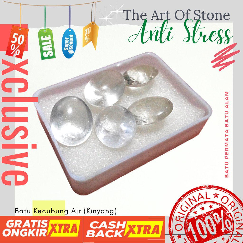 Batu Kecubung Air KINYANG Kecubung es Batu Permata Batu Alam Natural Asli