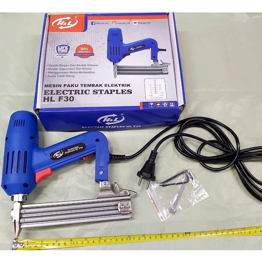 MESIN STAPLES ELETRIC GUN H&amp;L F30/ Stapler Staples Gun Electrik/ELECTRIC STAPLES/MESIN TEMBAK PAKU