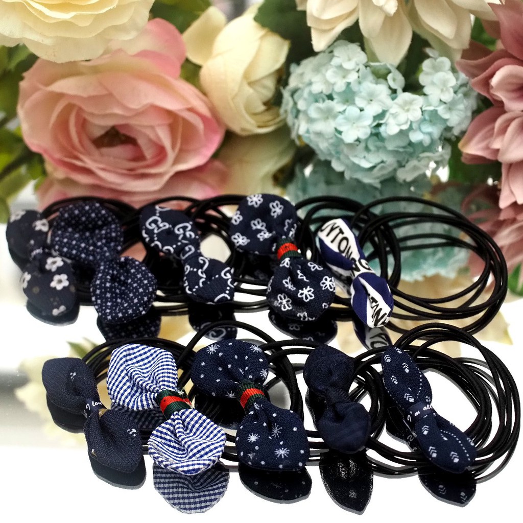 Kuncir Pita Chibi Kawat Katun SATUAN / Karet Rambut Chibi / Ikat Rambut Pita /Kuncir Rambut Korea-3