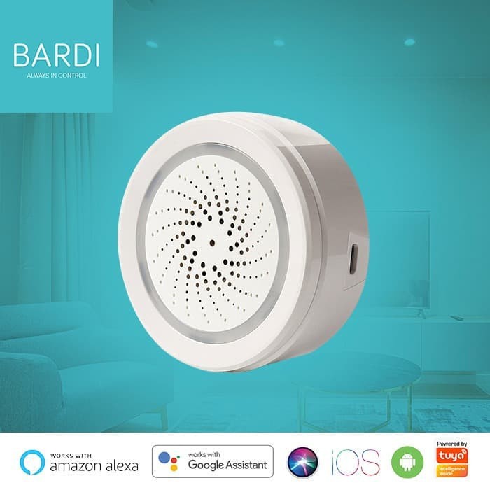 Bardi Smart Home Wifi Siren Loud Alarm Android/iOS Support