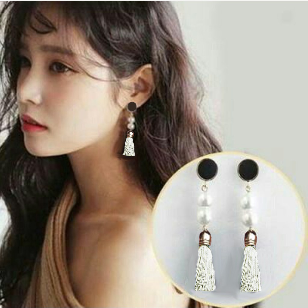 Anting Long Tassel Anting Mutiara Aneka Warna Miss 20