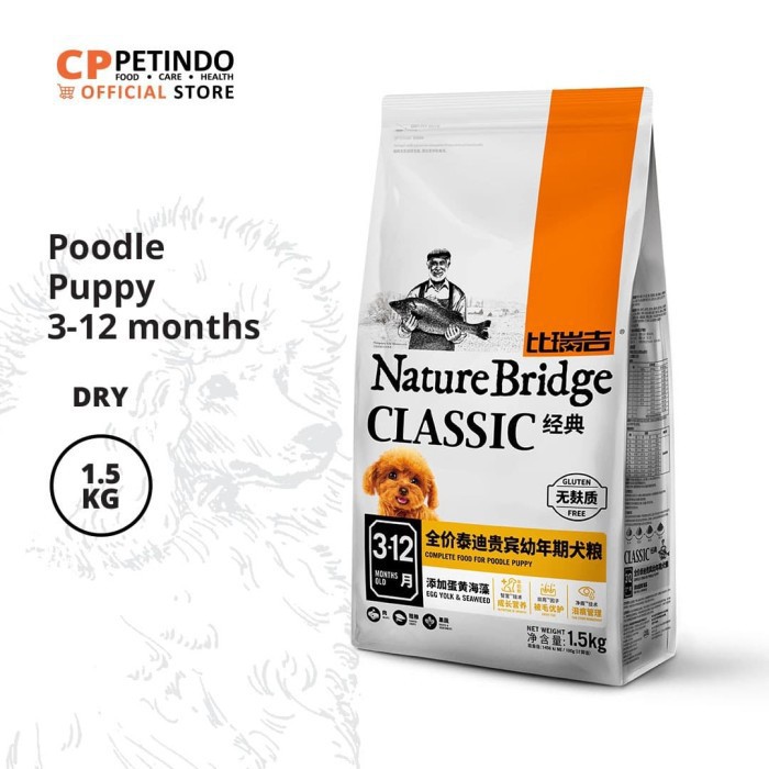 Nature Bridge Poodle Puppy Dog 1.5KG / Makanan Kering / Pelet Anjing / Sehat