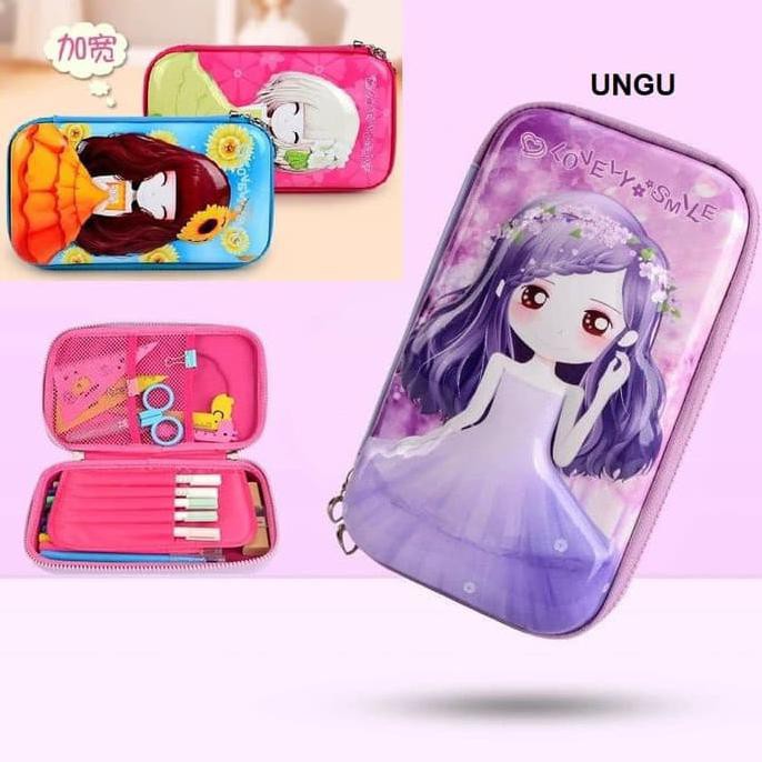 

PROMO TERMURAH Tempat pensil dan alat tulis Smiggle EVA Hardcase PRINCESS 3D - Ungu DR404