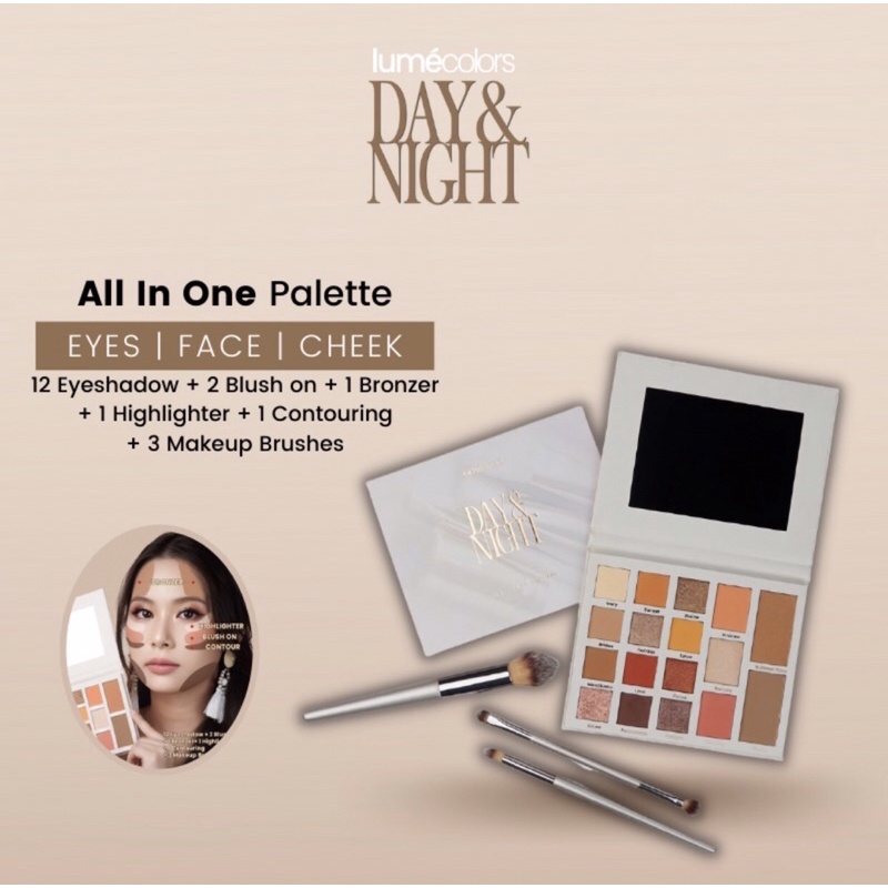 lumecolors 12 colors eyeshadow day & night palette