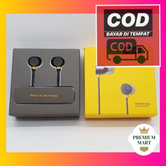 Headset Realme Original BudsHitam / In-ear Earphone realme buds [PM]