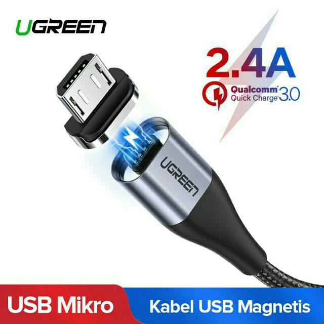 Ugreen Micro Usb Magnetic Cable Kabel Data Magnetik Micro Usb Shopee Indonesia