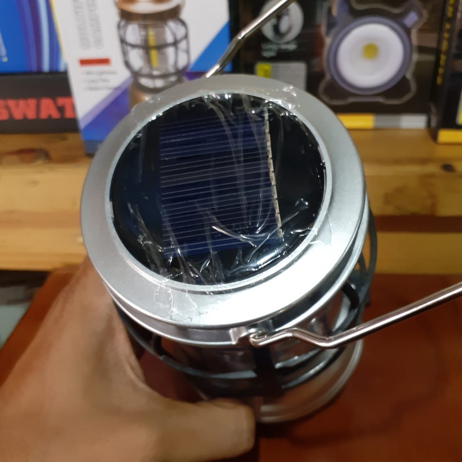 Barangunik2021-Lampu Camping Lamp Multifunctional ZJ-1990T Solar + Baterai 18650 Cas/Lampu Emergency