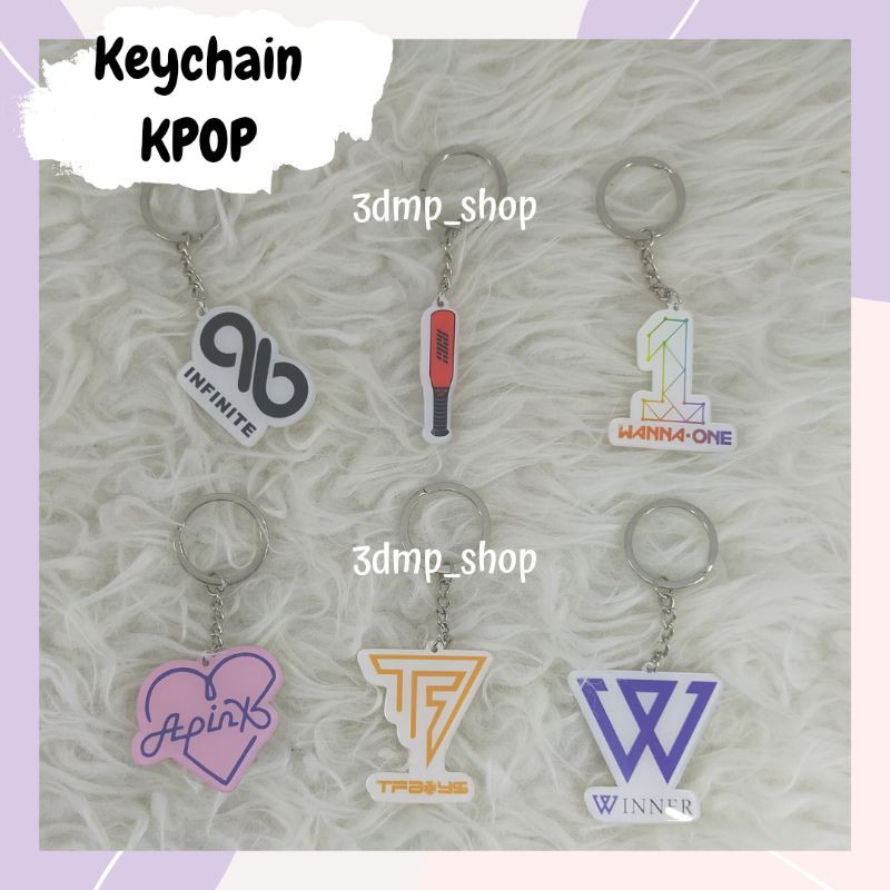 Gantungan Keychain Ganci Kunci Kpop Ikon Infinite Wanna One Winner Vixx 2pm Bigbang TFBoys Apink