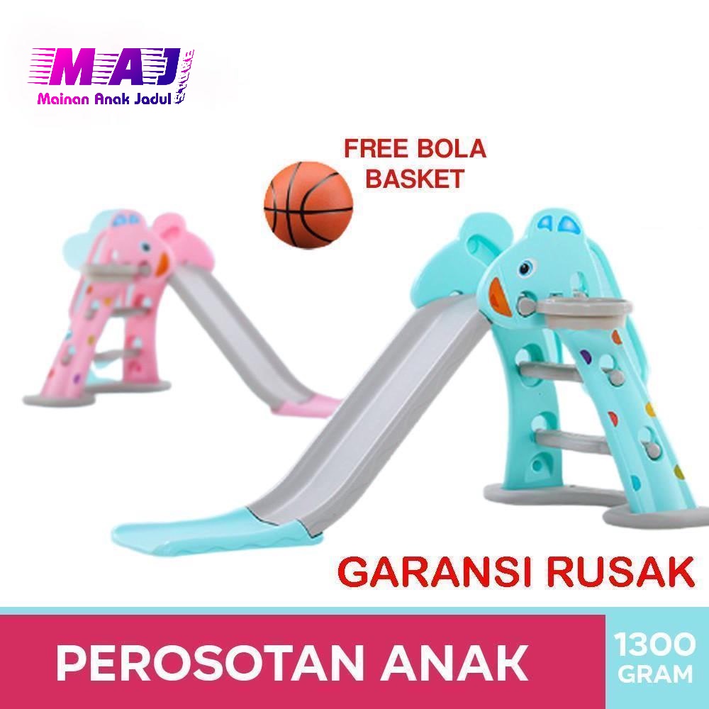 Mainan Perosotan Anak KISUBO Perosotan Dinosaurus dengan Ring Basket Bisa Dilipat Dino Kids Slider
