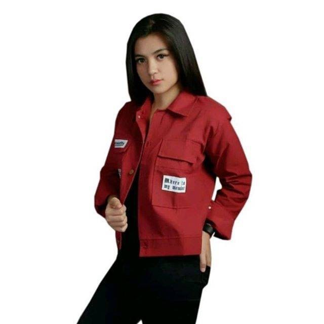 PARKA NOTE MAROON_JAKET PARKA WANITA