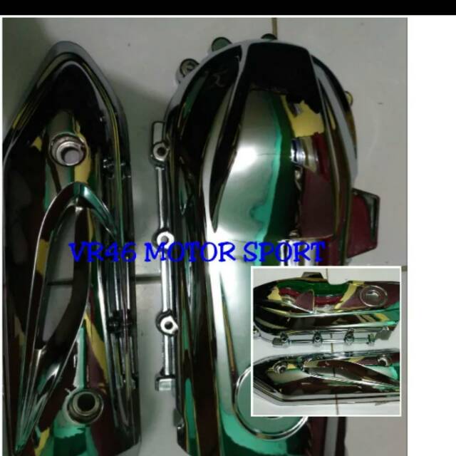 Cover cvt beat karbu chrome & tutup knalpot beat karbu chrome