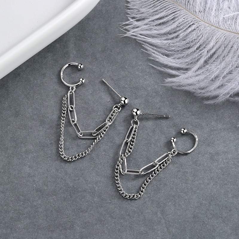 1 pc Fashion Jewelry Single Earrings Tassel Retro Long Drop Earrings Chain Metal Earrings Statement Earrings