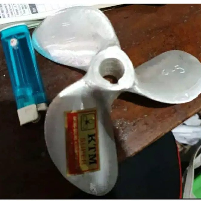TERLARIS Baling aluminium d3 x 4/5 daun 3 kipas kapal perahu 4-5 5-6 ketinting 3-4 propeler kapal