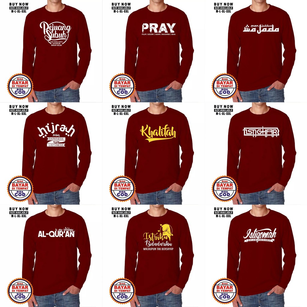 KAOS DAKWAH ISLAMI / KAOS TERBARU / PAKAIAN PRIA / TSHIRT / BAJU LENGAN PANJANG READY SIZE L/XL/XXL-4