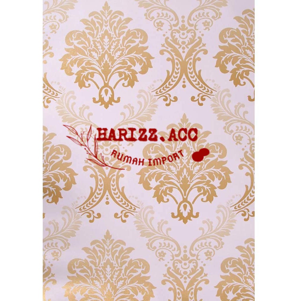 Wallpaper stiker dinding motif batik gold