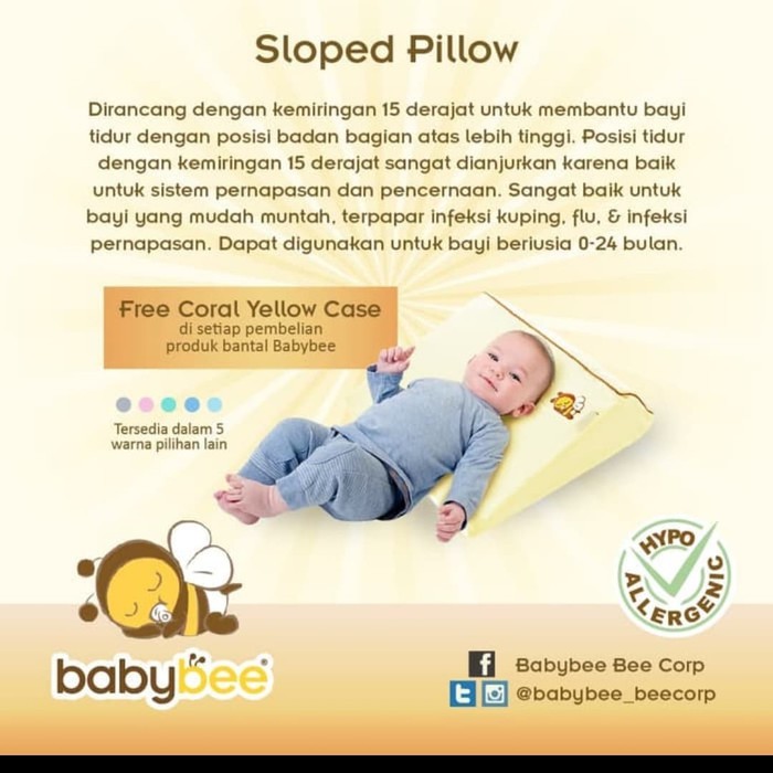 Babybee Sloped Pillow With Case / Bantal Bayi BJ007