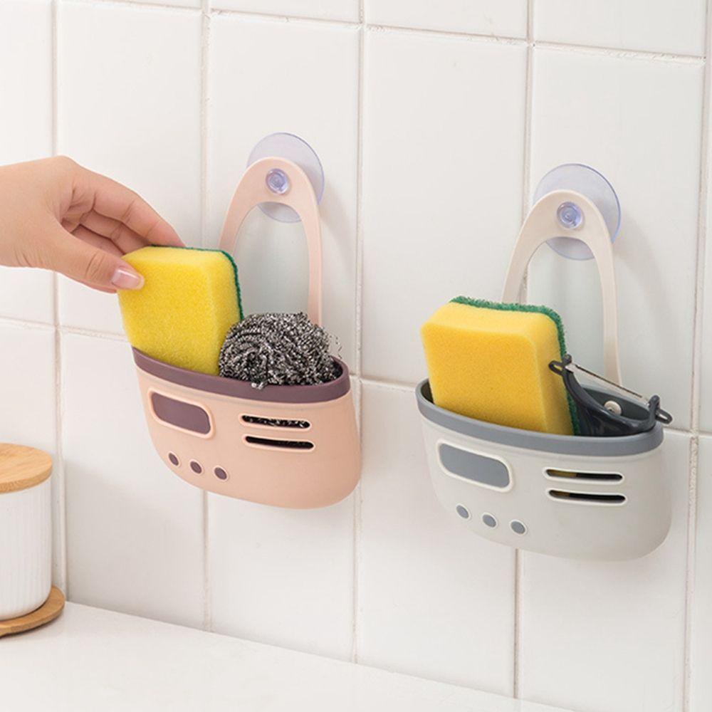 [Elegan] Rak Wastafel Gantung 4-warna Rumah Drain Rack Kamar Mandi Silikon Adjustable Rak Penyimpanan Sponge Holder