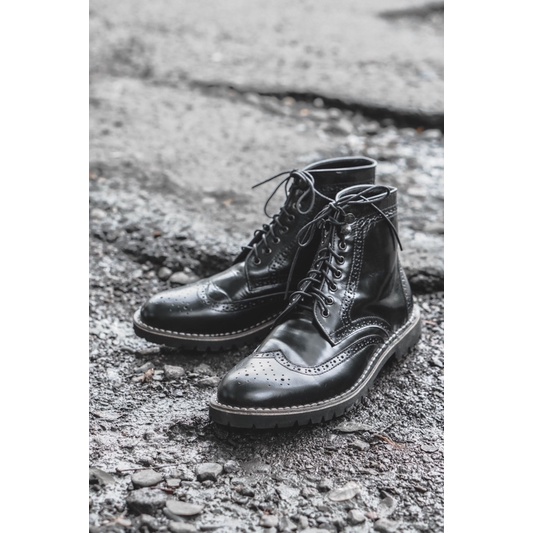 Sepatu Boots Kulit Asli - Vigos Commander Black